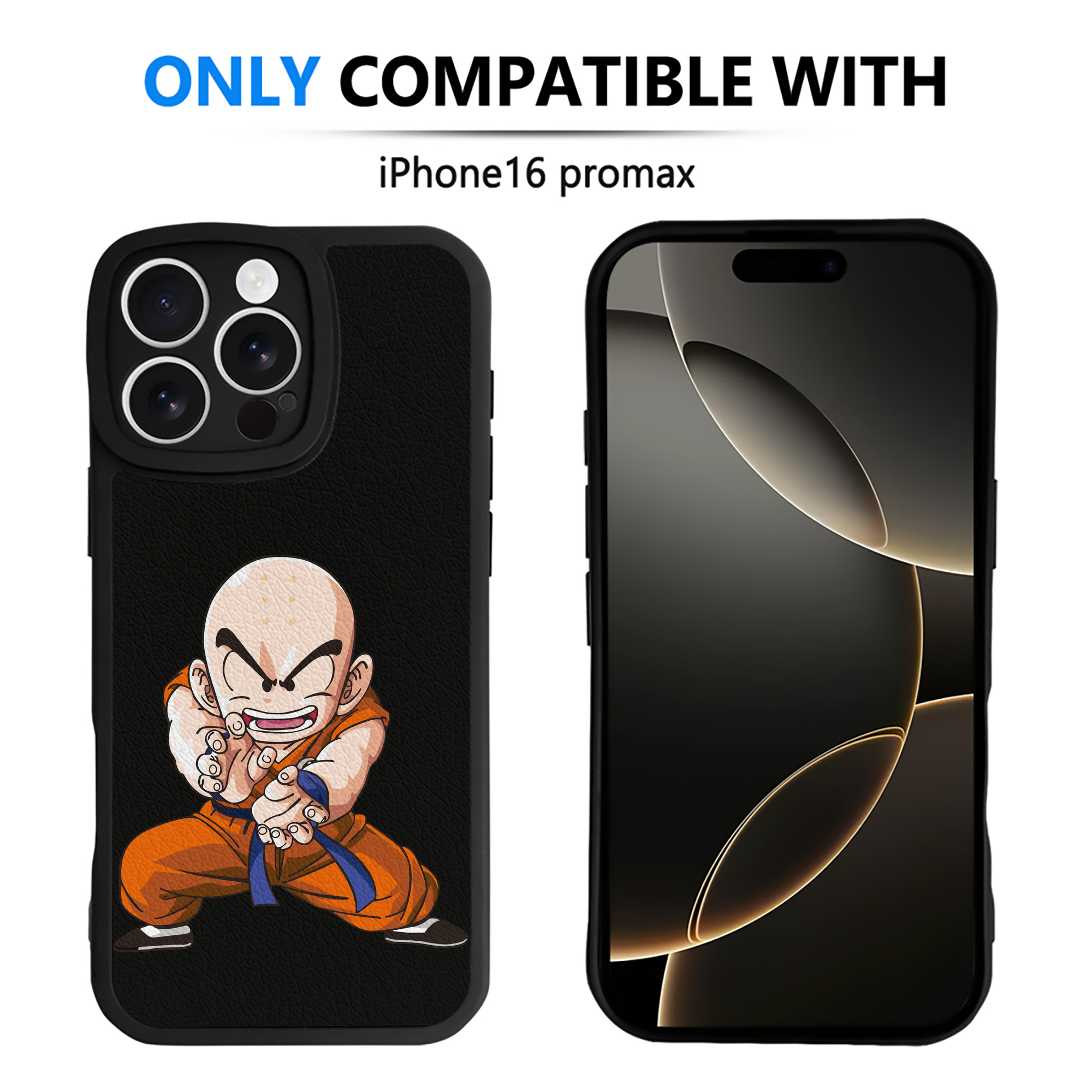 （画像用） ドラゴンボール クリリン DRAGON BALL krillin 【iPhone 16シリーズ対応】シリコンスマホケース（レザー調） 材質：シリコン